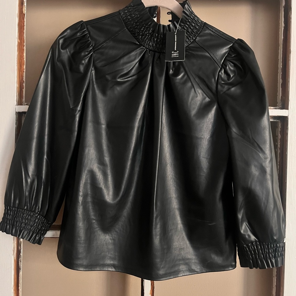 I.N.C Faux leather top